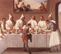 Zurbaran, Francisco de - St Hugo of Grenoble in the Carthusian Refectory